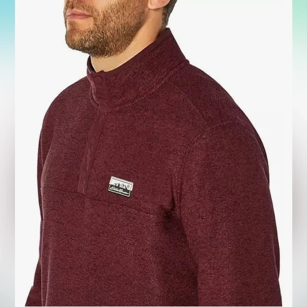 NWT Eddie Bauer Men's 1/4 Snap Sweater Fleece Pullover